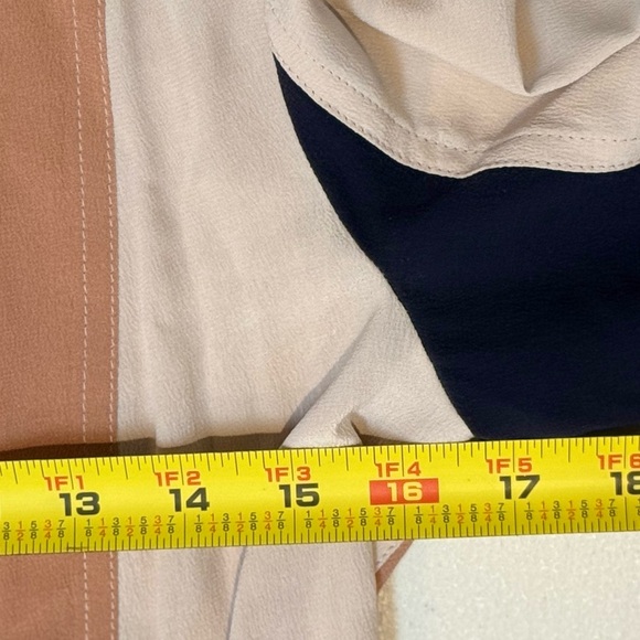 Derek Lam Silk Knee Length Mock Neck Striped Pleated Long Sleeves Keyhole Size 6 - Picture 10 of 12